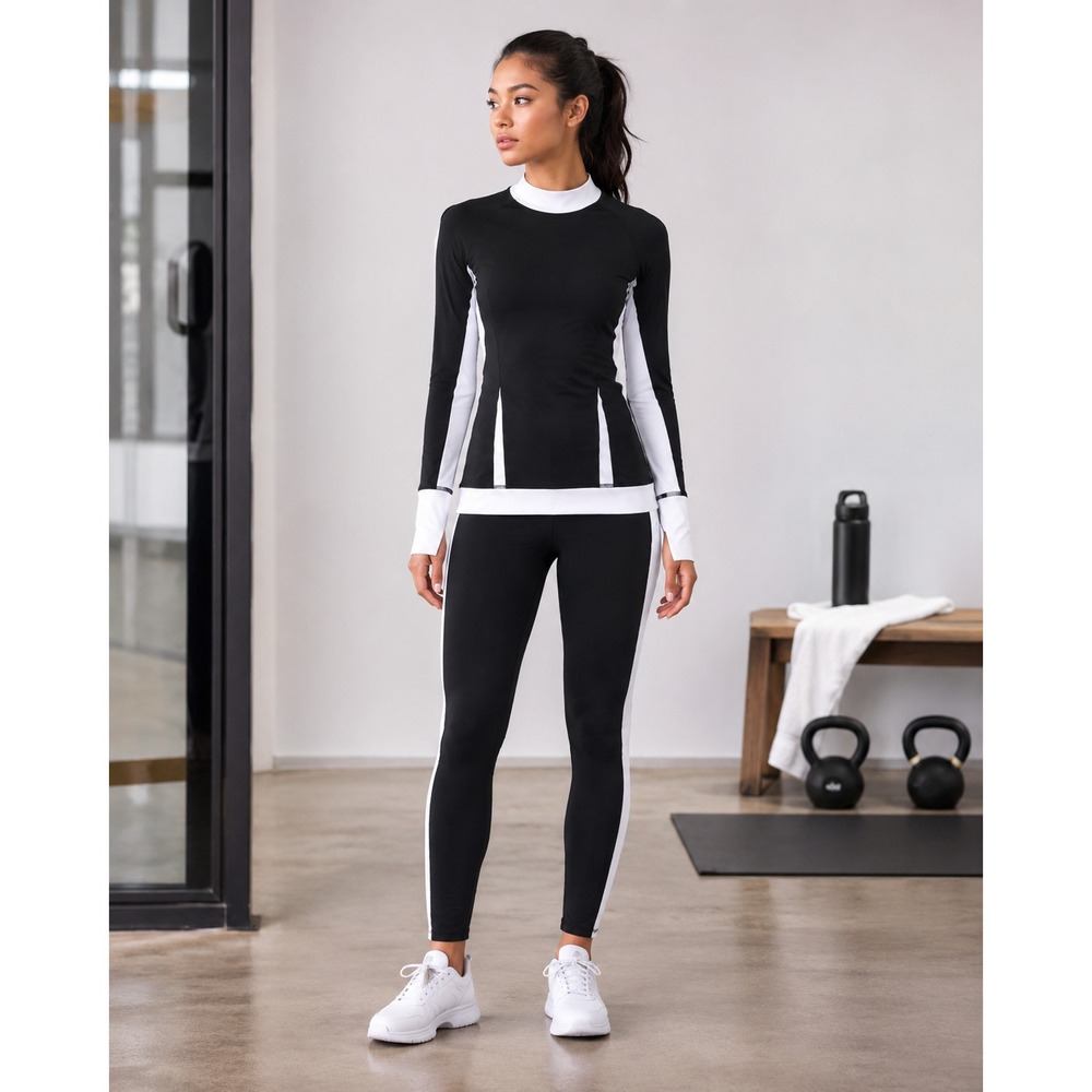 Victoria's Secret VSX Sports Jacket Legging Pants Set Blk Wht Colorblock XS / S - Picture 14 of 14